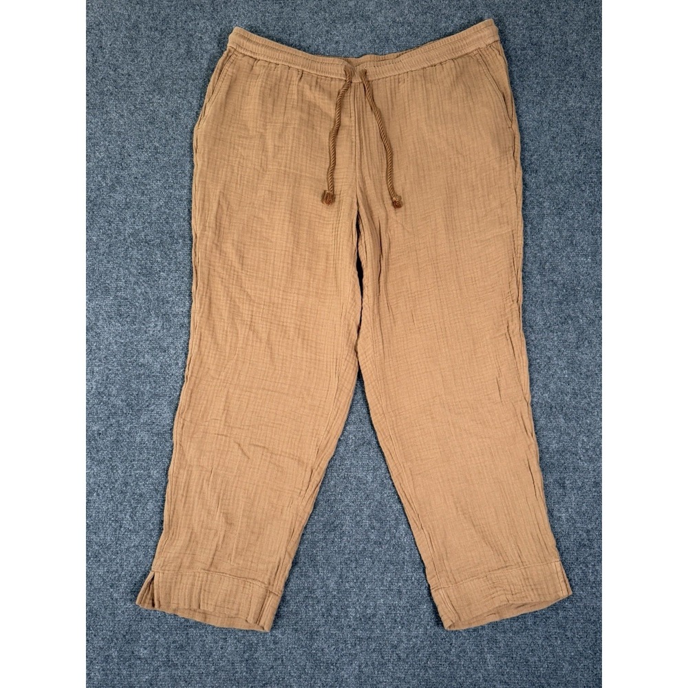 J. Jill Cropped Drawstring Pants in Tan NWOT